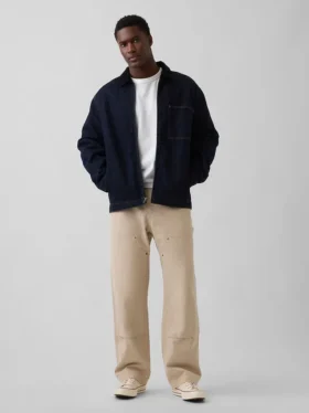 Pantalon de charpentier ample en toile des années 90 avec renforts aux genoux