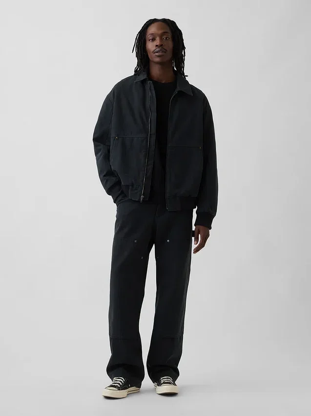 Pantalon de charpentier ample en toile des années 90 avec renforts aux genoux
