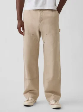 Pantalon de charpentier ample en toile des années 90 avec renforts aux genoux