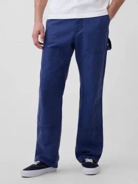 Pantalon de charpentier ample en toile des années 90 avec renforts aux genoux