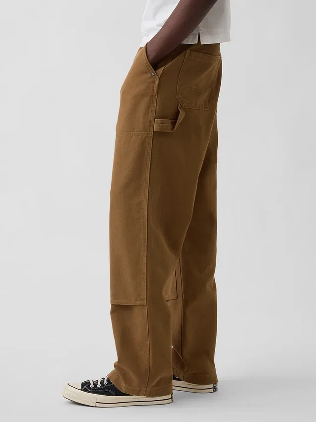 Pantalon de charpentier ample en toile des années 90 avec renforts aux genoux