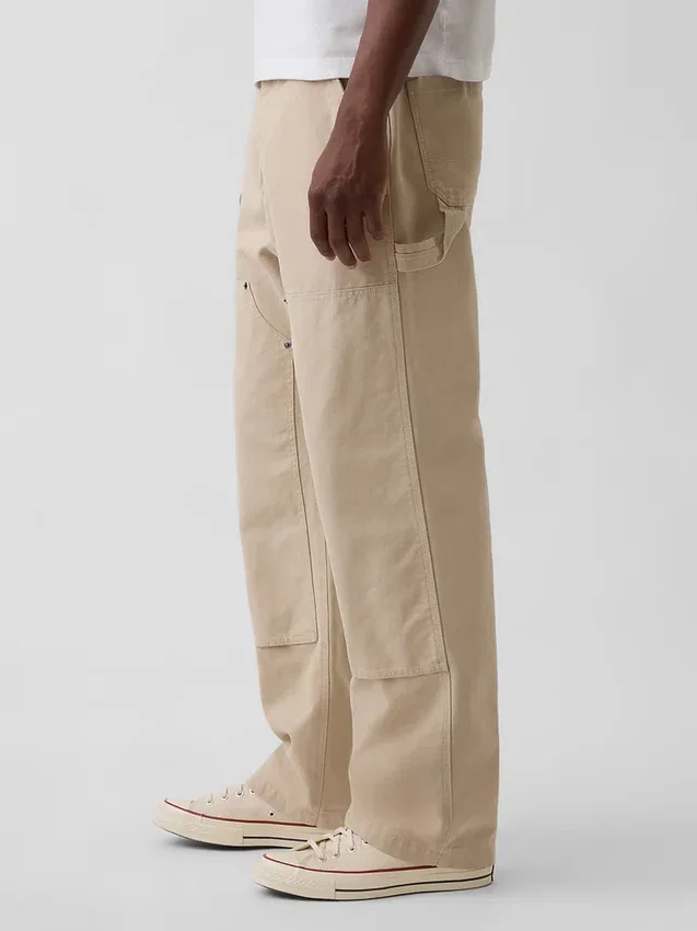 Pantalon de charpentier ample en toile des années 90 avec renforts aux genoux