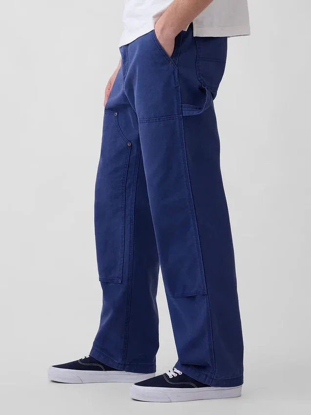 Pantalon de charpentier ample en toile des années 90 avec renforts aux genoux