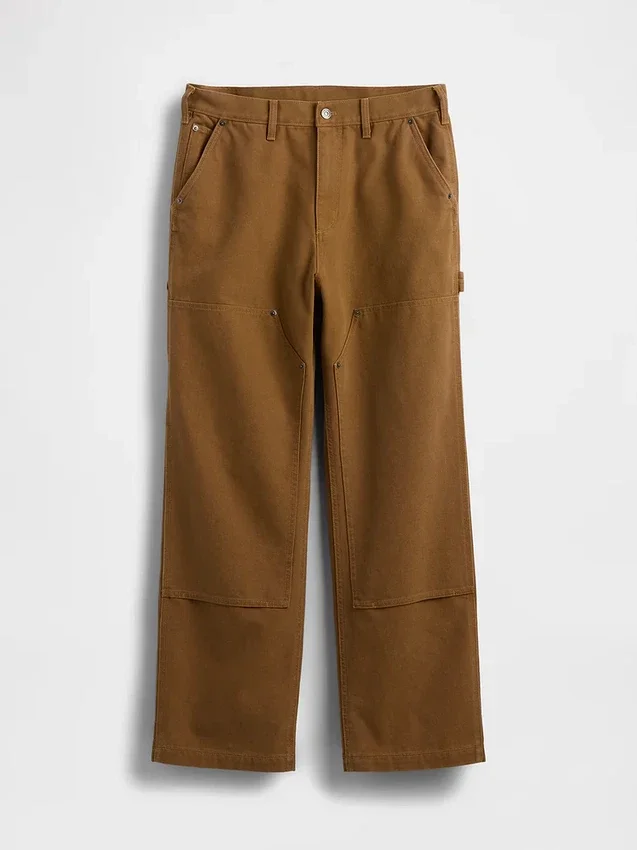 Pantalon de charpentier ample en toile des années 90 avec renforts aux genoux