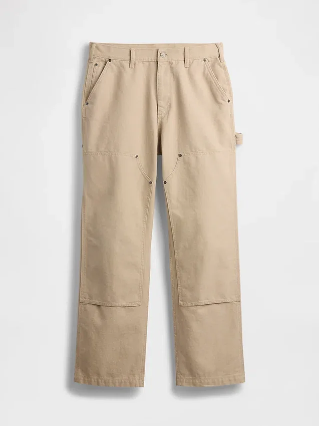 Pantalon de charpentier ample en toile des années 90 avec renforts aux genoux