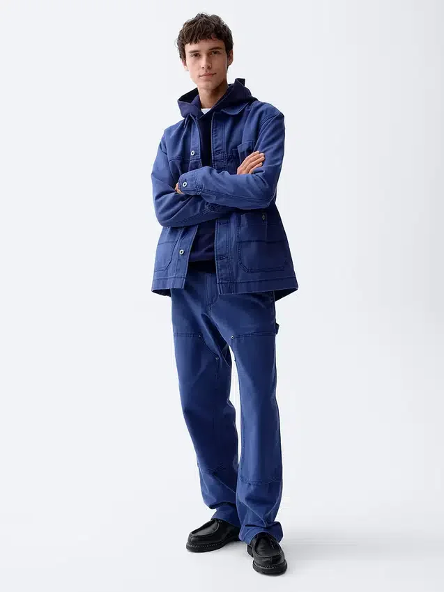 Pantalon de charpentier ample en toile des années 90 avec renforts aux genoux