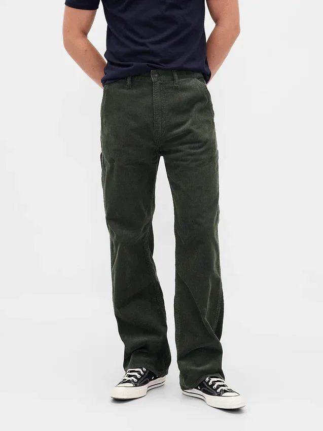 Pantalon de charpentier ample en velours côtelé style années 90