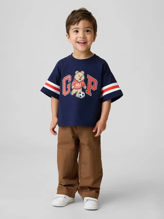 Pantalon de charpentier ample à enfiler pour tout-petits, avec genoux renforcés