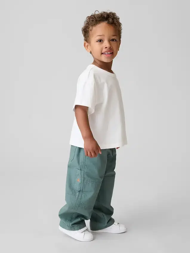 Pantalon de charpentier ample à enfiler pour tout-petits, avec genoux renforcés