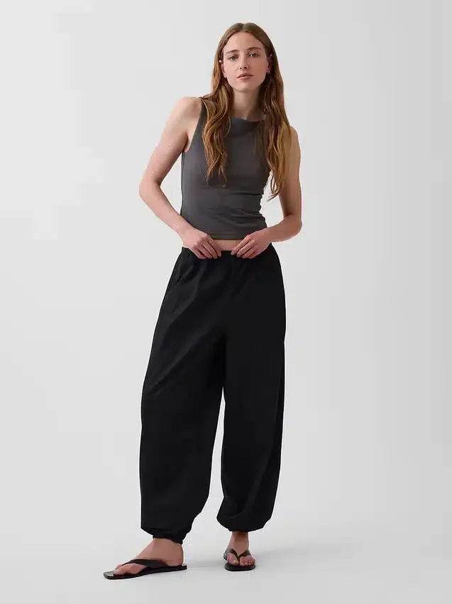 Pantalon de jogging ample en popeline de coton bio