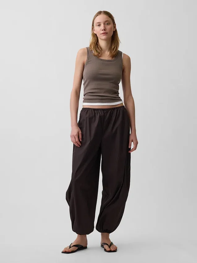 Pantalon de jogging ample en popeline de coton bio