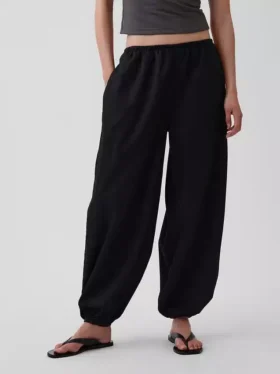 Pantalon de jogging ample en popeline de coton bio