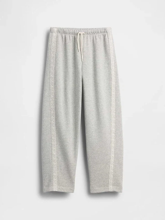 Pantalon de jogging ample pour enfant Vintagesoft à bordures en dentelle