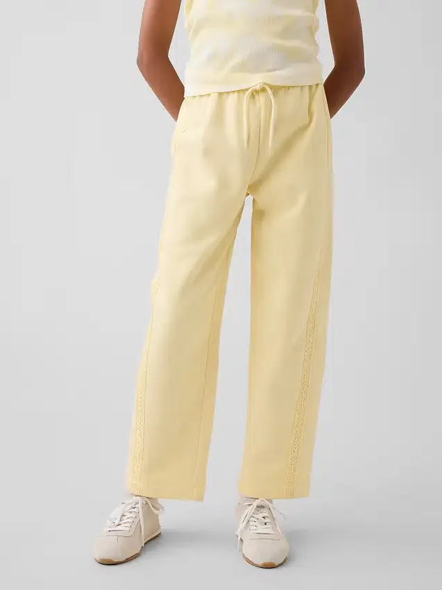 Pantalon de jogging ample pour enfant Vintagesoft à bordures en dentelle