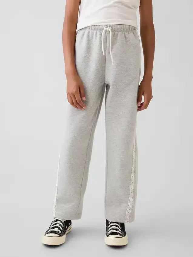 Pantalon de jogging ample pour enfant Vintagesoft à bordures en dentelle