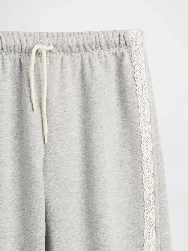 Pantalon de jogging ample pour enfant Vintagesoft à bordures en dentelle