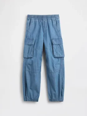 Pantalon de jogging cargo ample en denim pour enfant