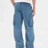 Pantalon de jogging cargo ample en denim pour enfant