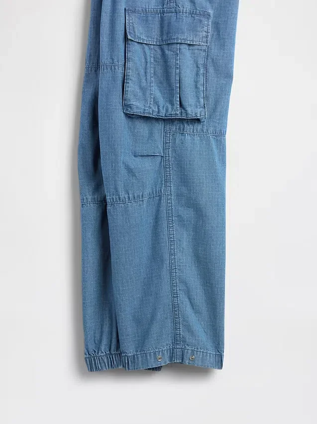 Pantalon de jogging cargo ample en denim pour enfant