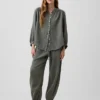 Pantalon de jogging facile à enfiler en gaze de coton
