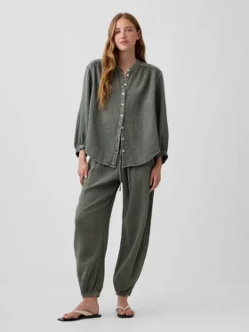 Pantalon de jogging facile à enfiler en gaze de coton