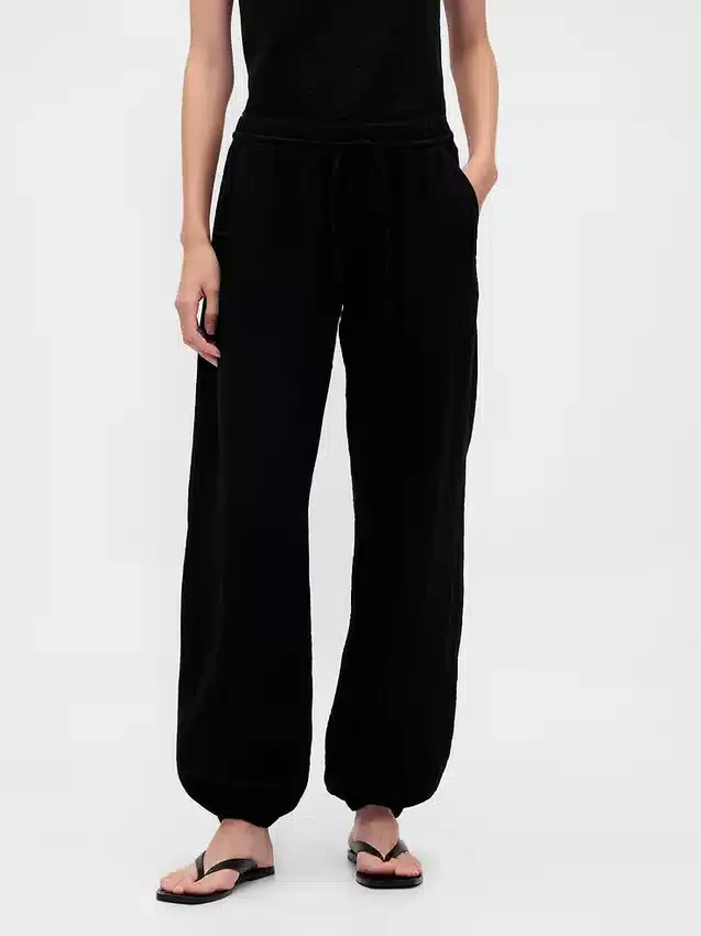 Pantalon de jogging facile à enfiler en gaze de coton