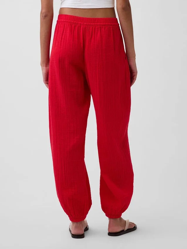 Pantalon de jogging facile à enfiler en gaze de coton