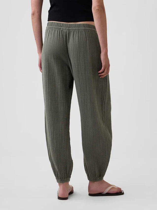 Pantalon de jogging facile à enfiler en gaze de coton