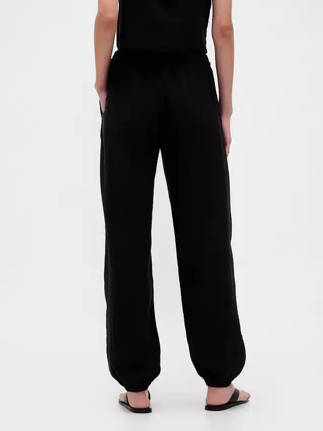 Pantalon de jogging facile à enfiler en gaze de coton