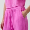 Pantalon de jogging facile à enfiler en gaze de coton
