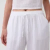 Pantalon de jogging facile à enfiler en gaze de coton