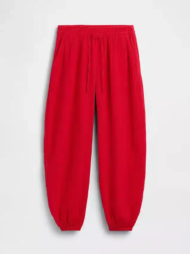 Pantalon de jogging facile à enfiler en gaze de coton