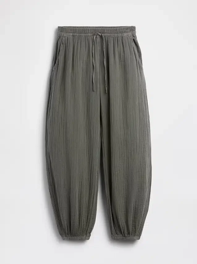 Pantalon de jogging facile à enfiler en gaze de coton