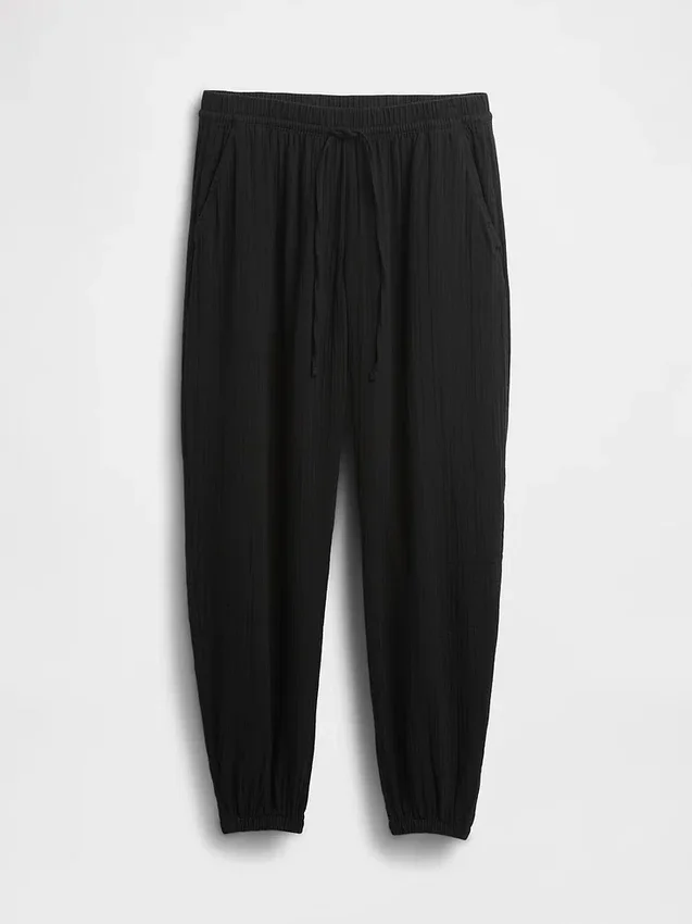 Pantalon de jogging facile à enfiler en gaze de coton