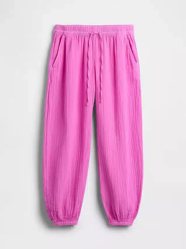 Pantalon de jogging facile à enfiler en gaze de coton