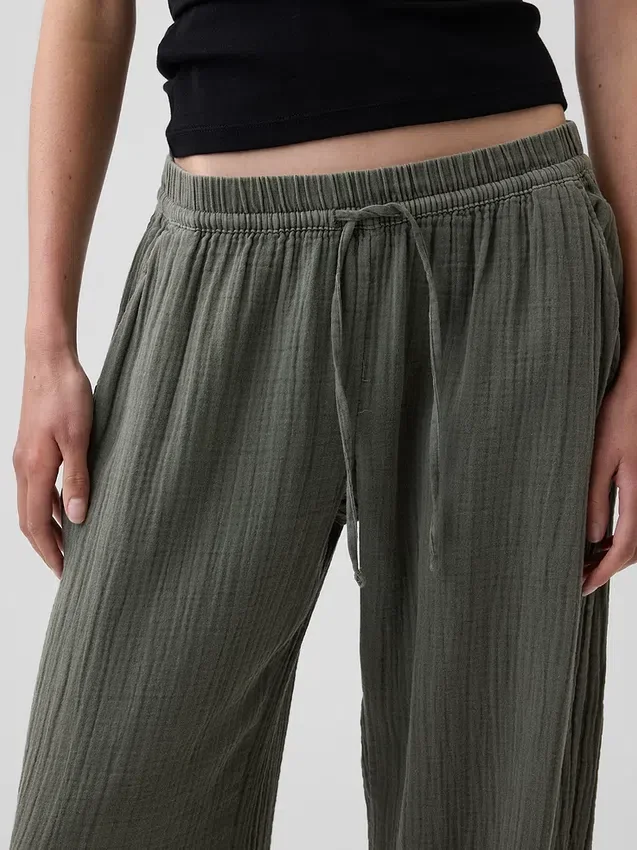 Pantalon de jogging facile à enfiler en gaze de coton