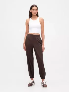 Pantalon de jogging GapFit Tech à taille haute et ourlet zippé