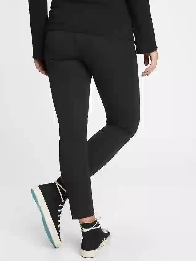 Pantalon de maternité à empiècement intégral en twill de coton bi-extensible