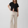 Pantalon de maternité en gaze de coton à panneau intégral
