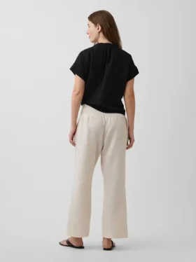 Pantalon de maternité en gaze de coton à panneau intégral