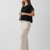 Pantalon de maternité en gaze de coton à panneau intégral