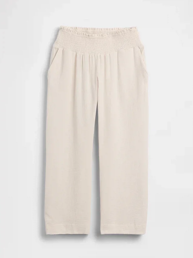 Pantalon de maternité en gaze de coton à panneau intégral