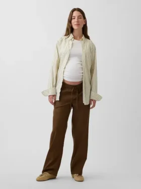 Pantalon de maternité en sergé sous le ventre
