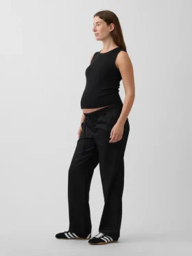 Pantalon de maternité en sergé sous le ventre