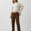 Pantalon de maternité en sergé sous le ventre