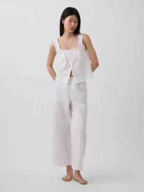 Pantalon de pyjama brodé