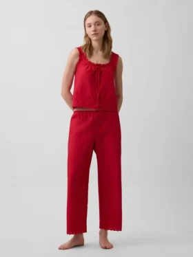 Pantalon de pyjama brodé