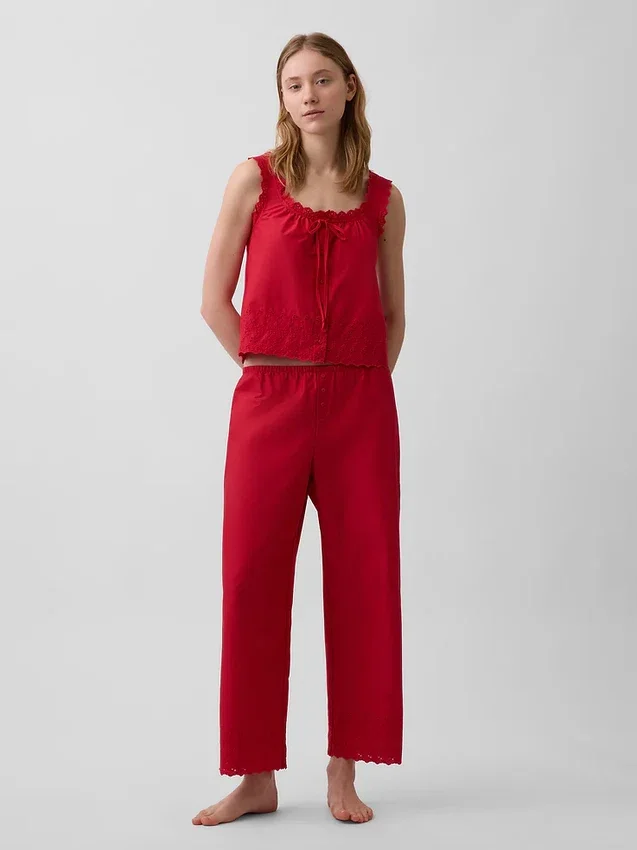 Pantalon de pyjama brodé