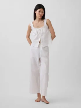 Pantalon de pyjama brodé