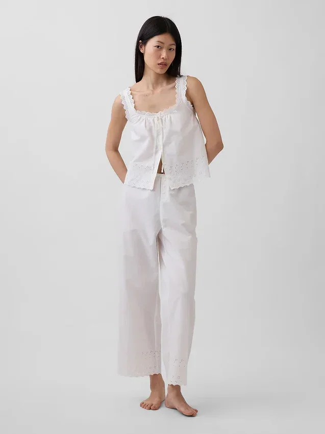Pantalon de pyjama brodé